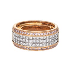 Simon G 1.36ct Pink Diamond Caviar Collection Band Ring Estate Jewelry