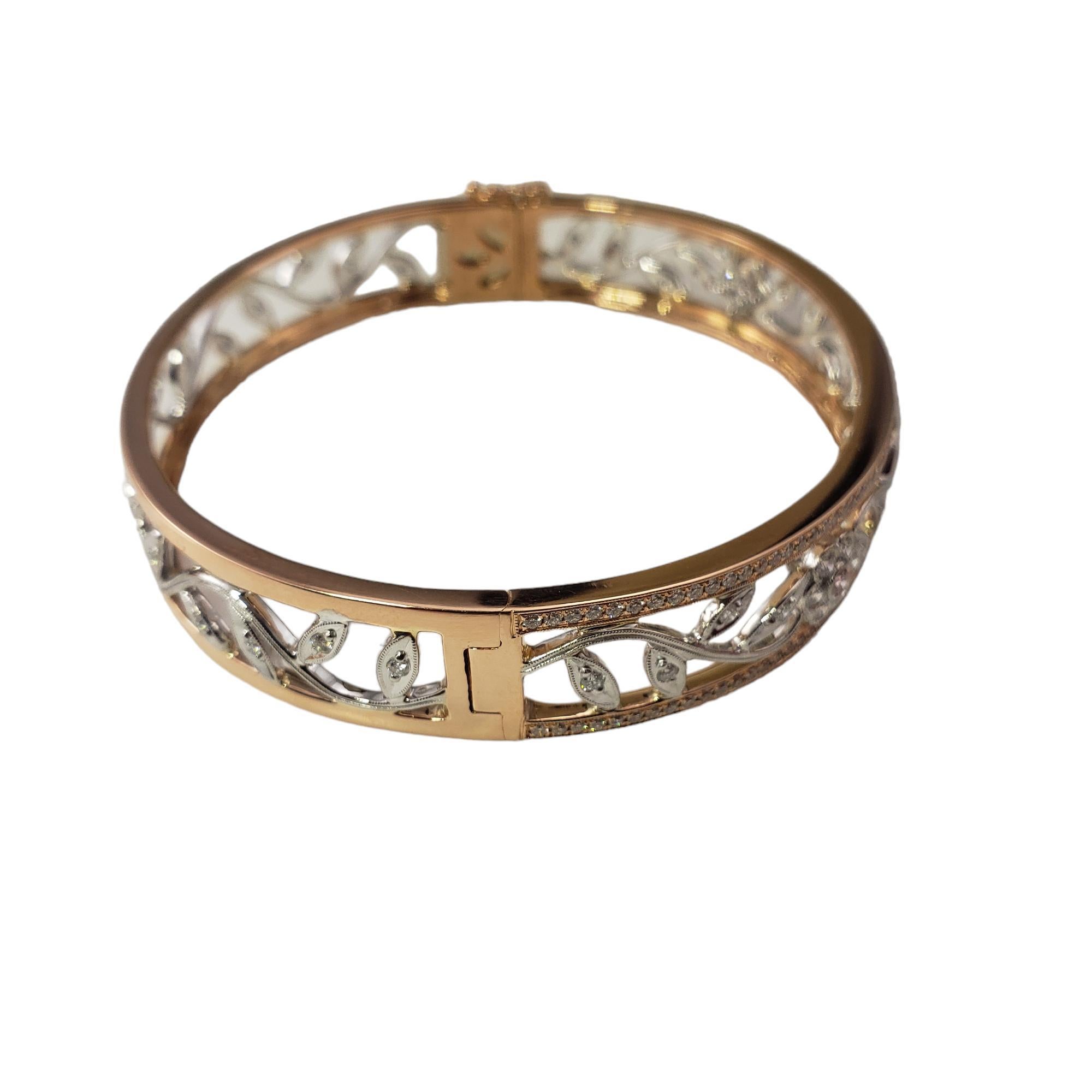 Simon G. 14K Two Tone Gold and Diamond Bangle Bracelet #17202 In Good Condition In Washington Depot, CT