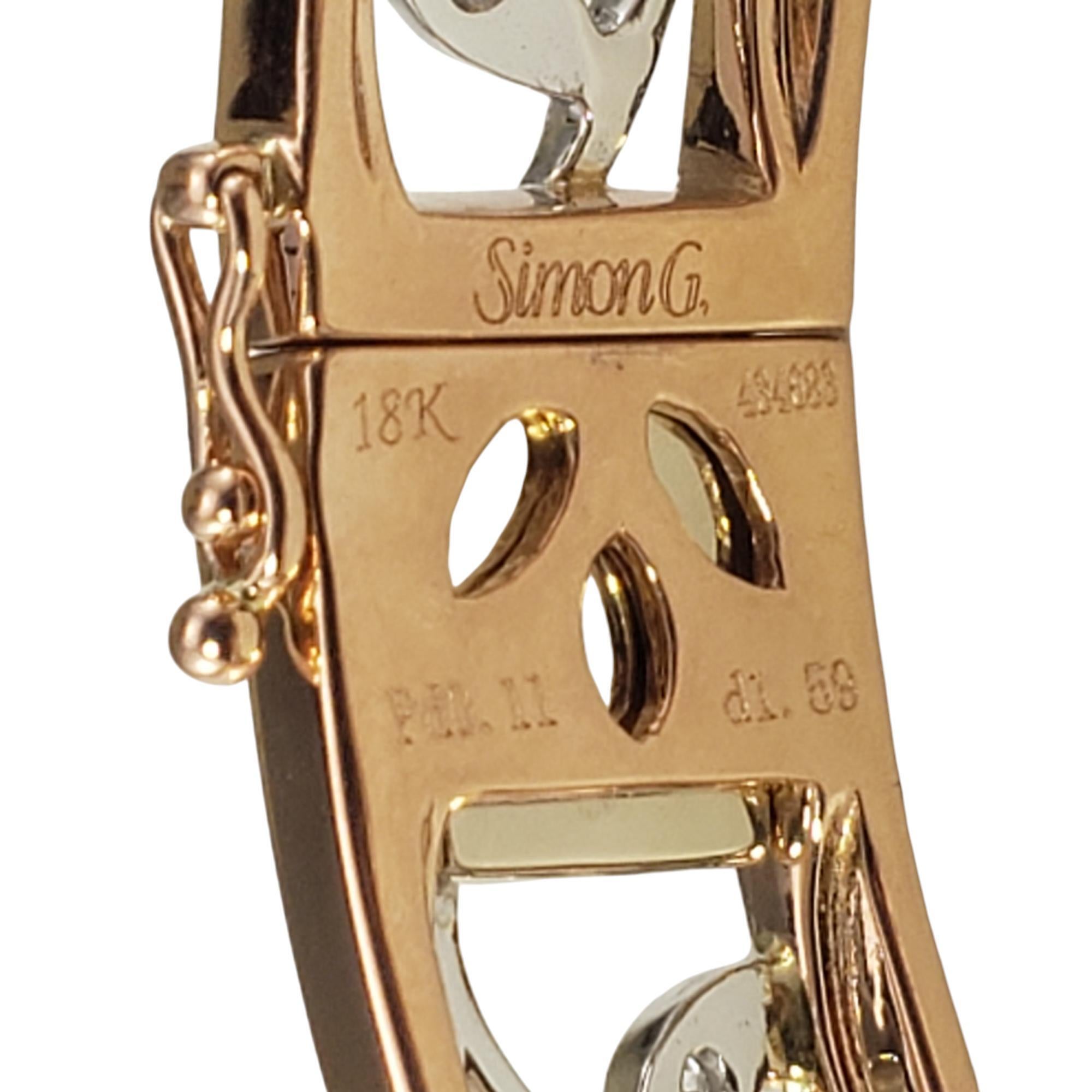 Simon G. 14K Two Tone Gold and Diamond Bangle Bracelet #17202 1