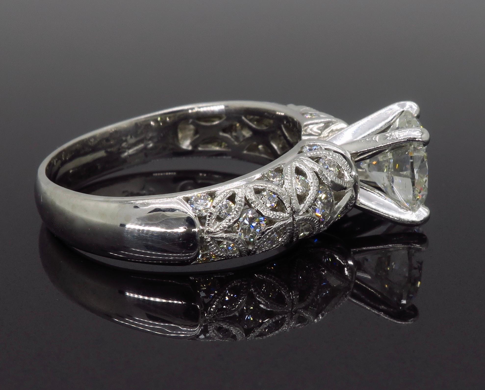 Simon G 1.60 Carat Platinum Diamond Engagement Ring 1