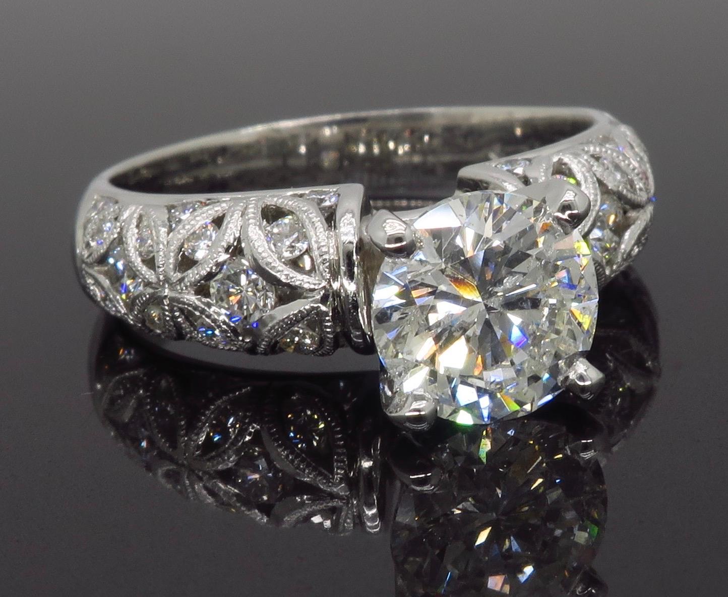 Simon G 1.60 Carat Platinum Diamond Engagement Ring 2