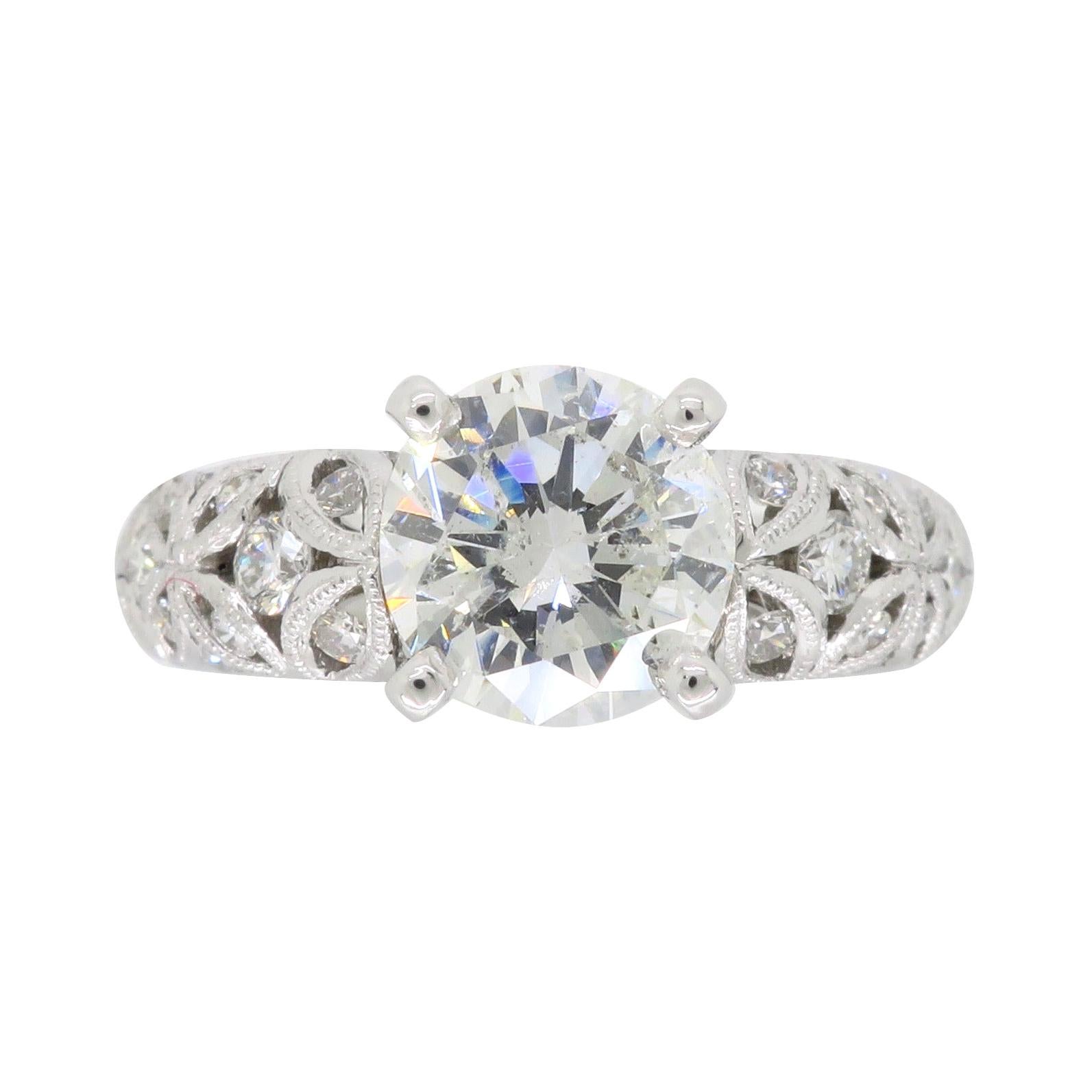 Simon G 1.60 Carat Platinum Diamond Engagement Ring