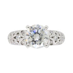 Simon G 1.60 Carat Platinum Diamond Engagement Ring