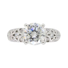 Simon G 1.60 Carat Platinum Diamond Engagement Ring