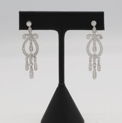 Simon G. 18 Karat White Gold Natural Diamond Dangle Drop Chandelier Earrings