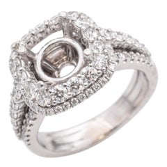 Simon G 18k Diamond Halo Semi-Mount Engagement Ring