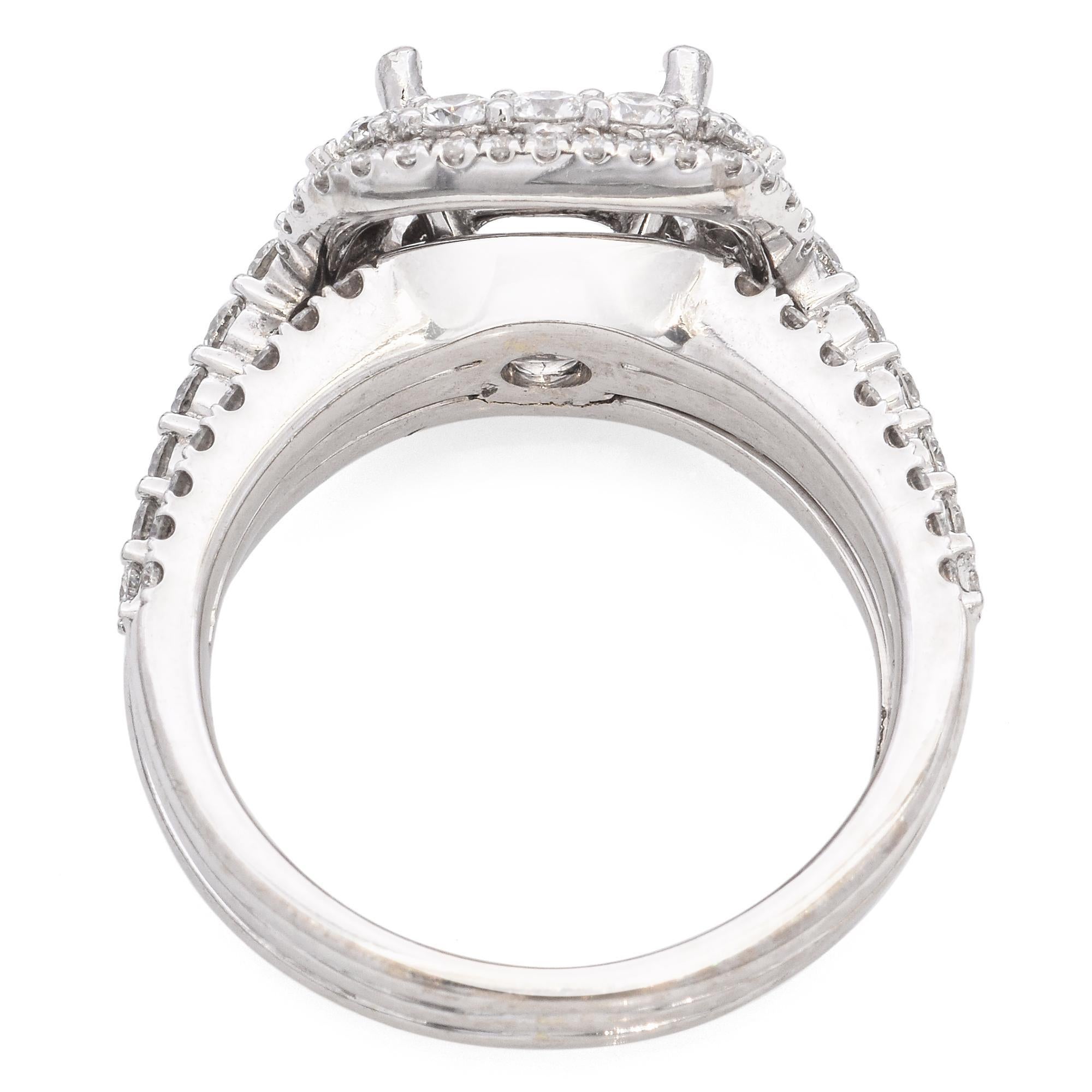 Simon G, bague de fiançailles à halo de diamants 18 carats Pour femmes en vente