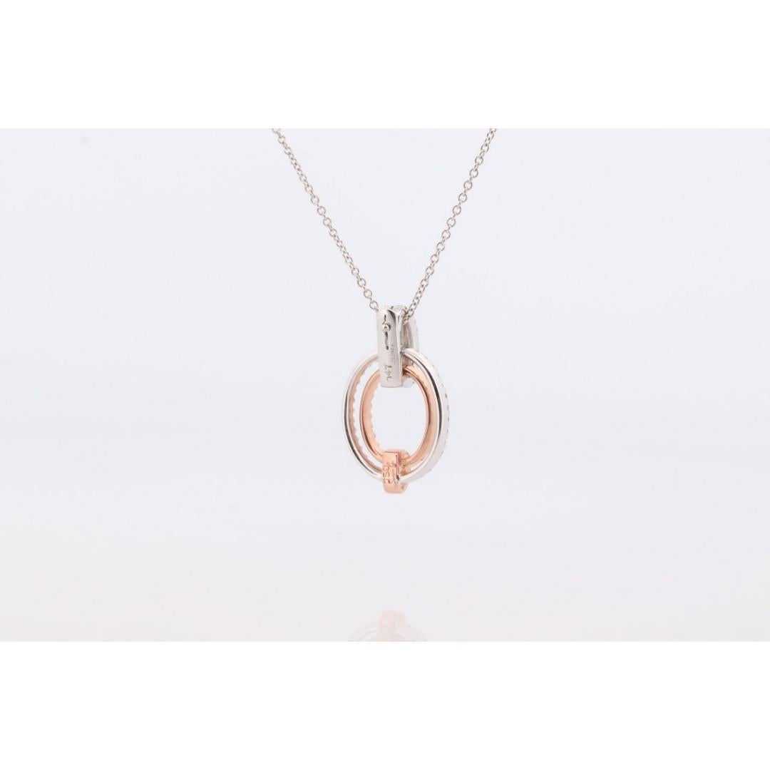 Ciondolo con diamante Looping SIMON G 18k. Collana con pave di diamanti in oro bianco e rosa 18k. in vendita 6