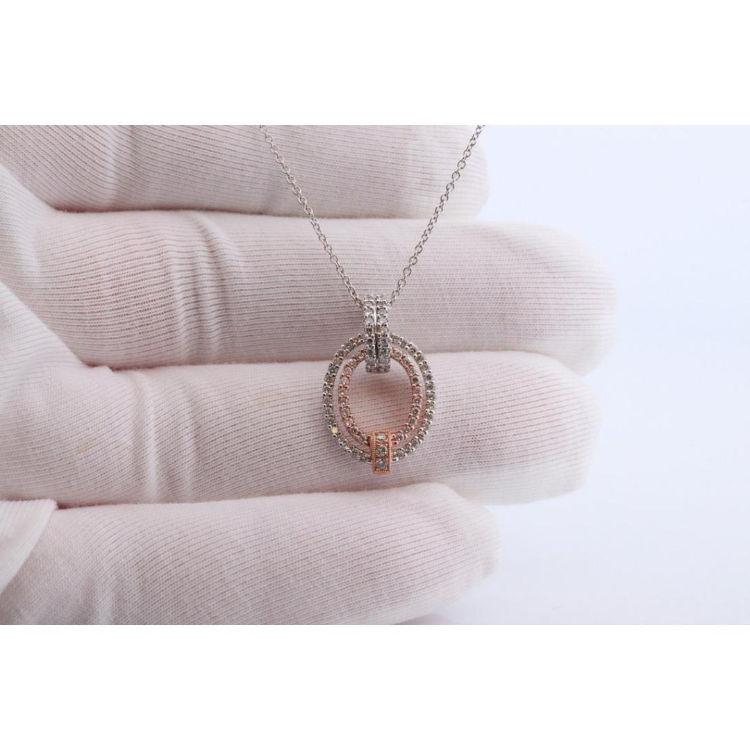 Ciondolo con diamante Looping SIMON G 18k. Collana con pave di diamanti in oro bianco e rosa 18k. in vendita 7