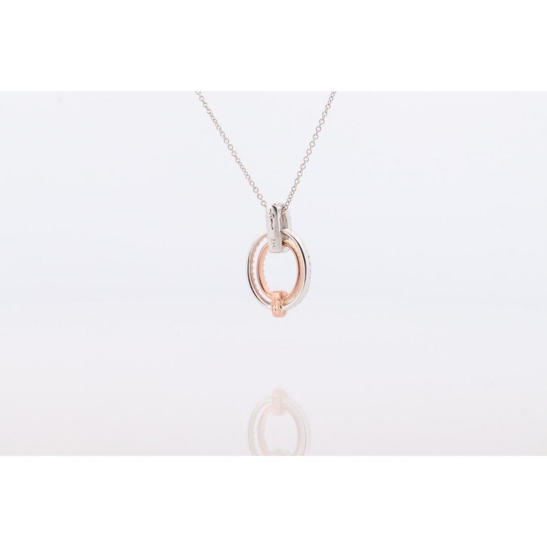 Donna Ciondolo con diamante Looping SIMON G 18k. Collana con pave di diamanti in oro bianco e rosa 18k. in vendita