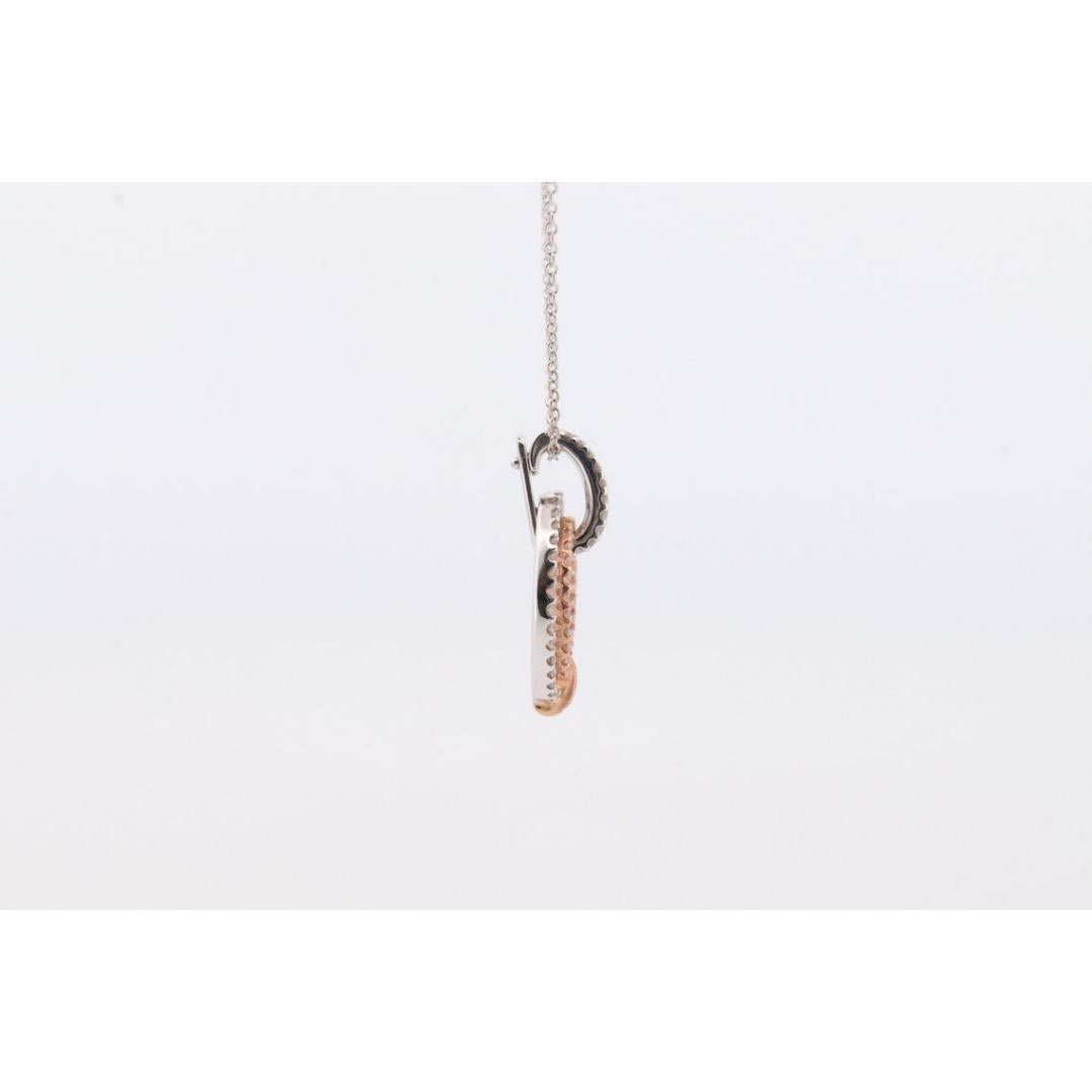 Ciondolo con diamante Looping SIMON G 18k. Collana con pave di diamanti in oro bianco e rosa 18k. in vendita 3