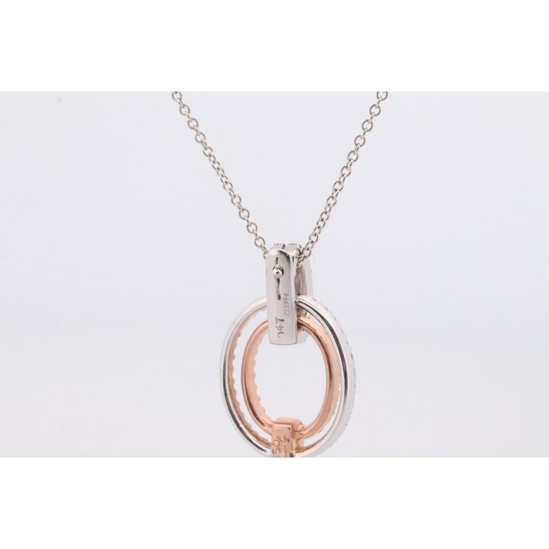 Ciondolo con diamante Looping SIMON G 18k. Collana con pave di diamanti in oro bianco e rosa 18k. in vendita 4