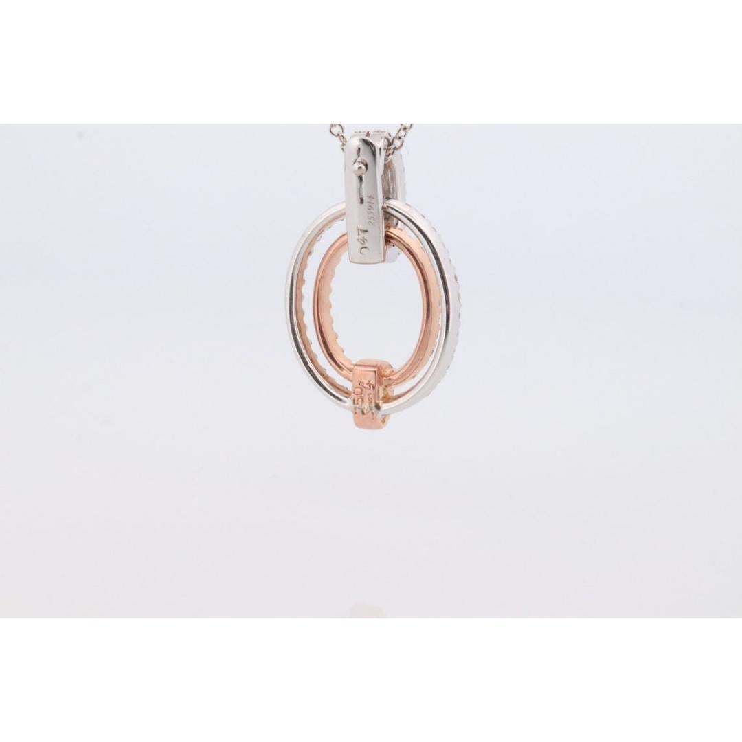 Ciondolo con diamante Looping SIMON G 18k. Collana con pave di diamanti in oro bianco e rosa 18k. in vendita 5
