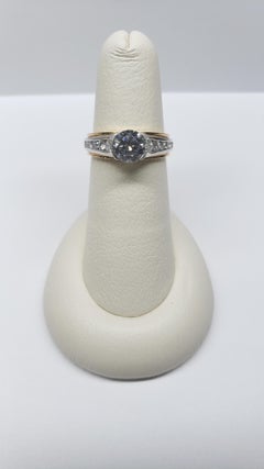 Simon G 18 Karat White and Rose Gold Half Bezel Graduated Channel Set Semi Mount