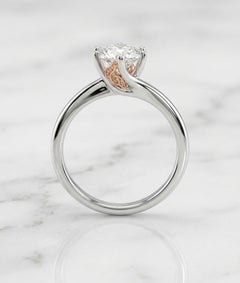 Simon G. 18k White and Rose Gold Solitaire Engagement Ring Setting