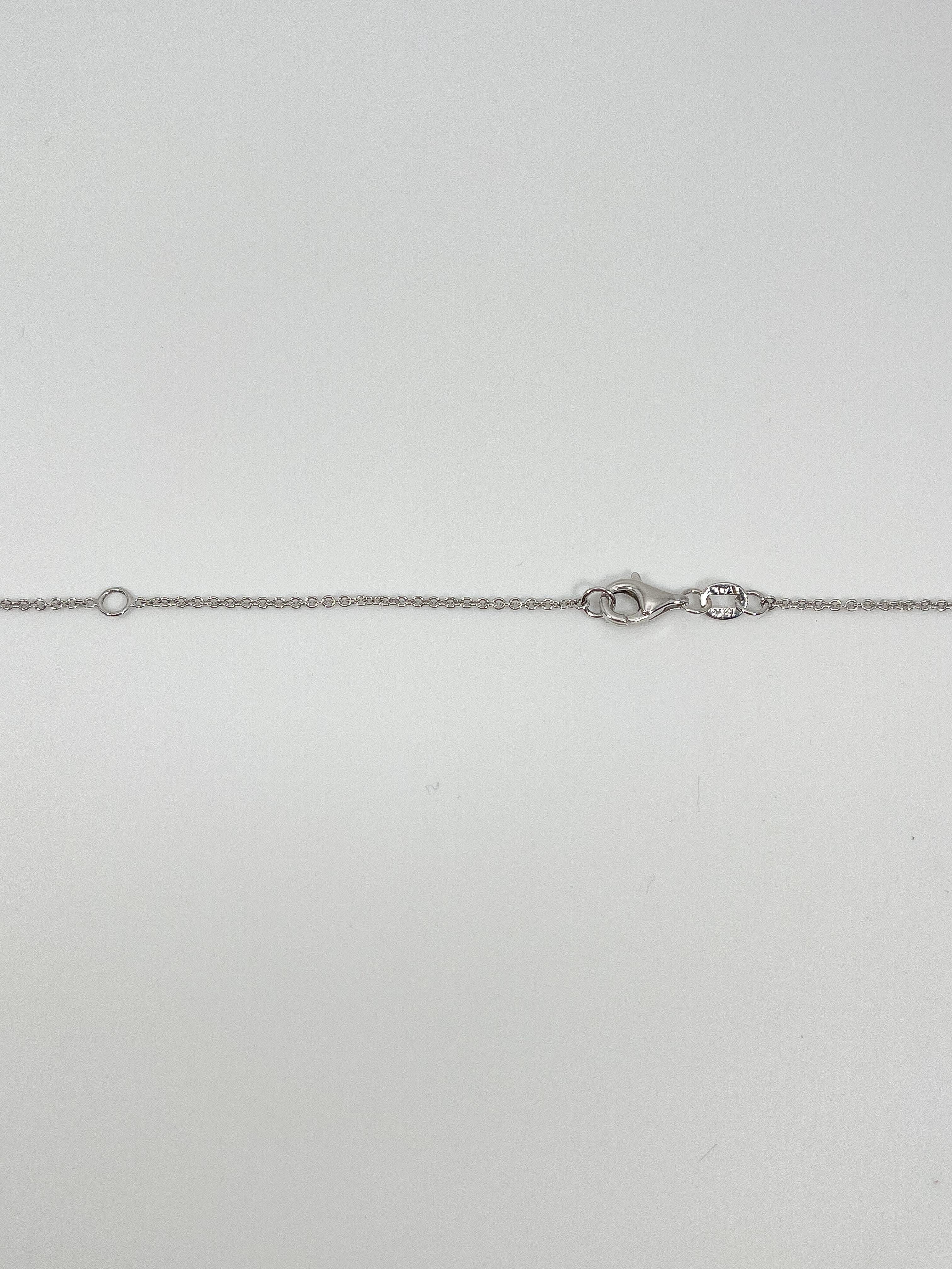 Women's Simon G 18K White Gold .97 CTW Diamond Dangle Necklace  For Sale