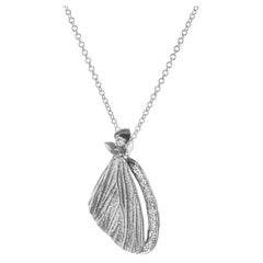 Simon G 18k White Gold Butterfly Pendant Necklace with 0.11ctw Round Diamonds