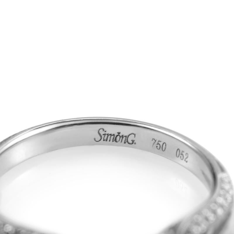 Women's Simon G. 18 Karat White Gold Diamond Engagement Ring Mounting
