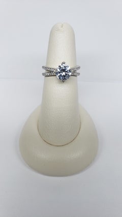 Simon G. 18 Karat White Gold Passion Pave Long Split Shank Semi Mount