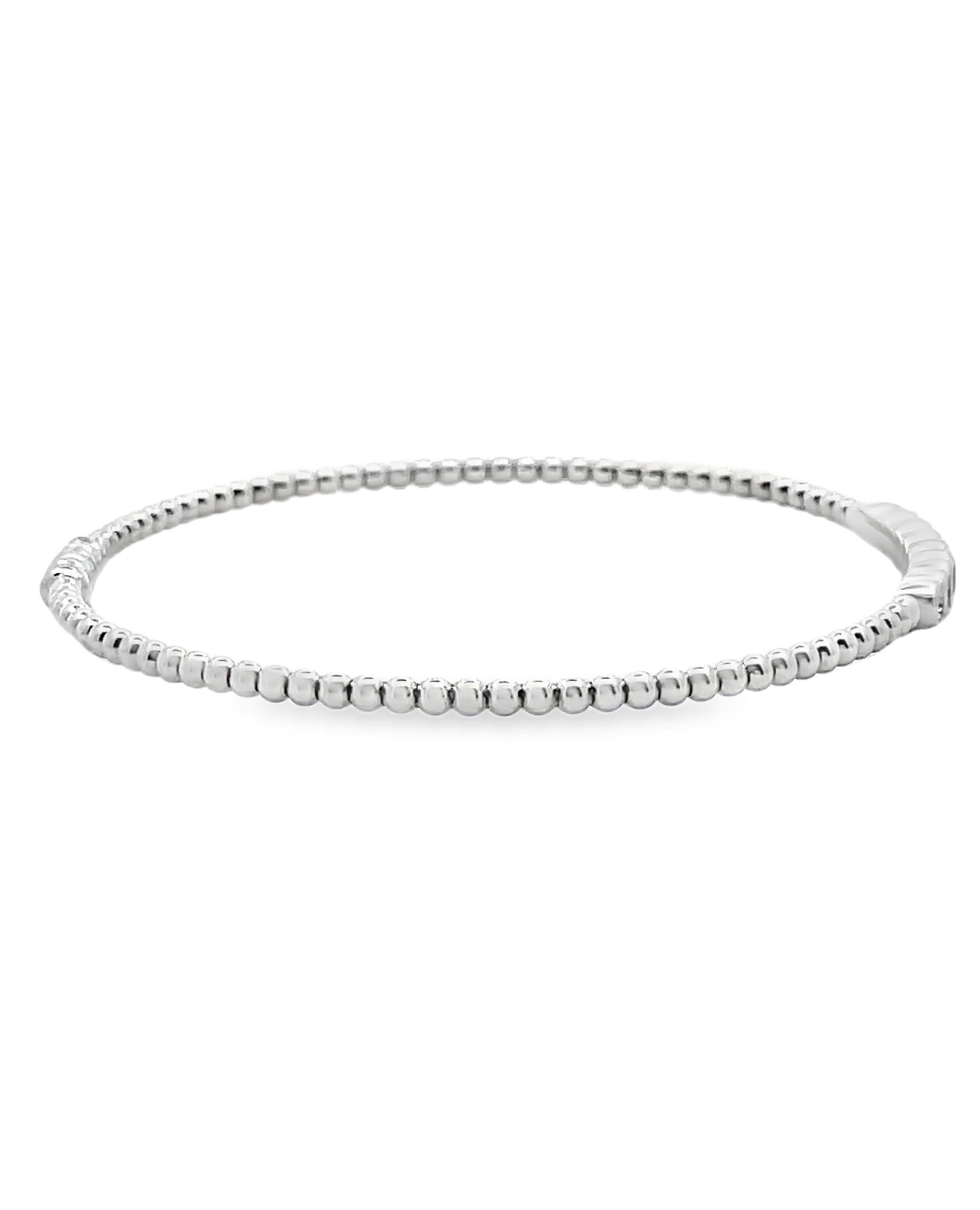 Simon G. Pulsera apilable de oro blanco de 18 quilates con cuentas de diamantes, cierre magnético en Nuevo estado para la venta en Old Tappan, NJ