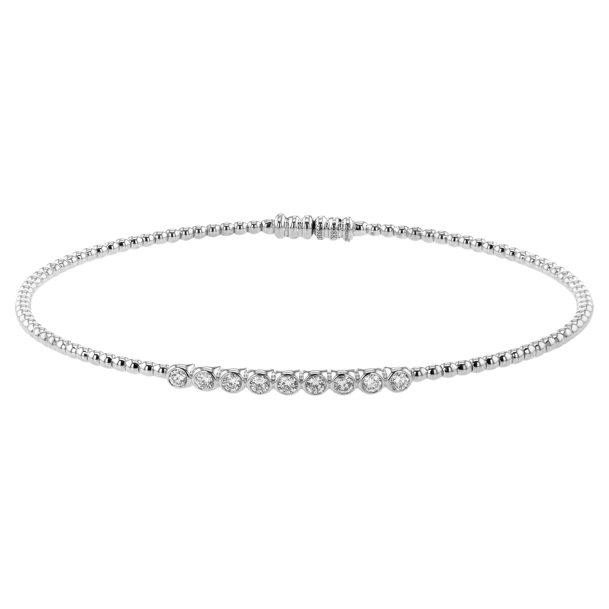 Simon G. Pulsera apilable de oro blanco de 18 quilates con cuentas de diamantes, cierre magnético en venta