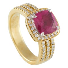 Simon G 18K Gelbgold 0,45ct Diamant und Rubellit Ring SI10-071025