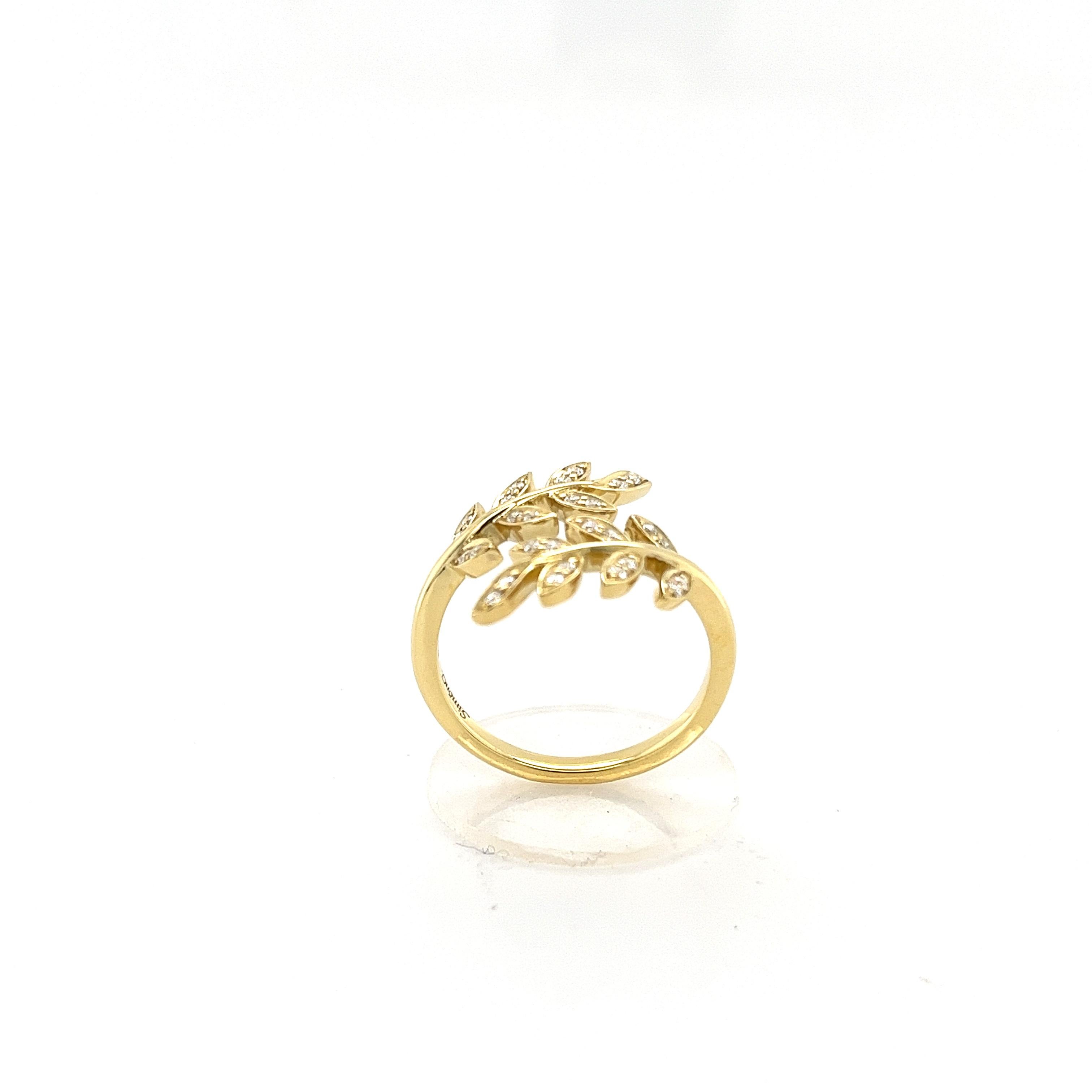 Simon G 18K Yellow Gold and Diamonds Open Style Ring Inspired by Nature For Sale 2