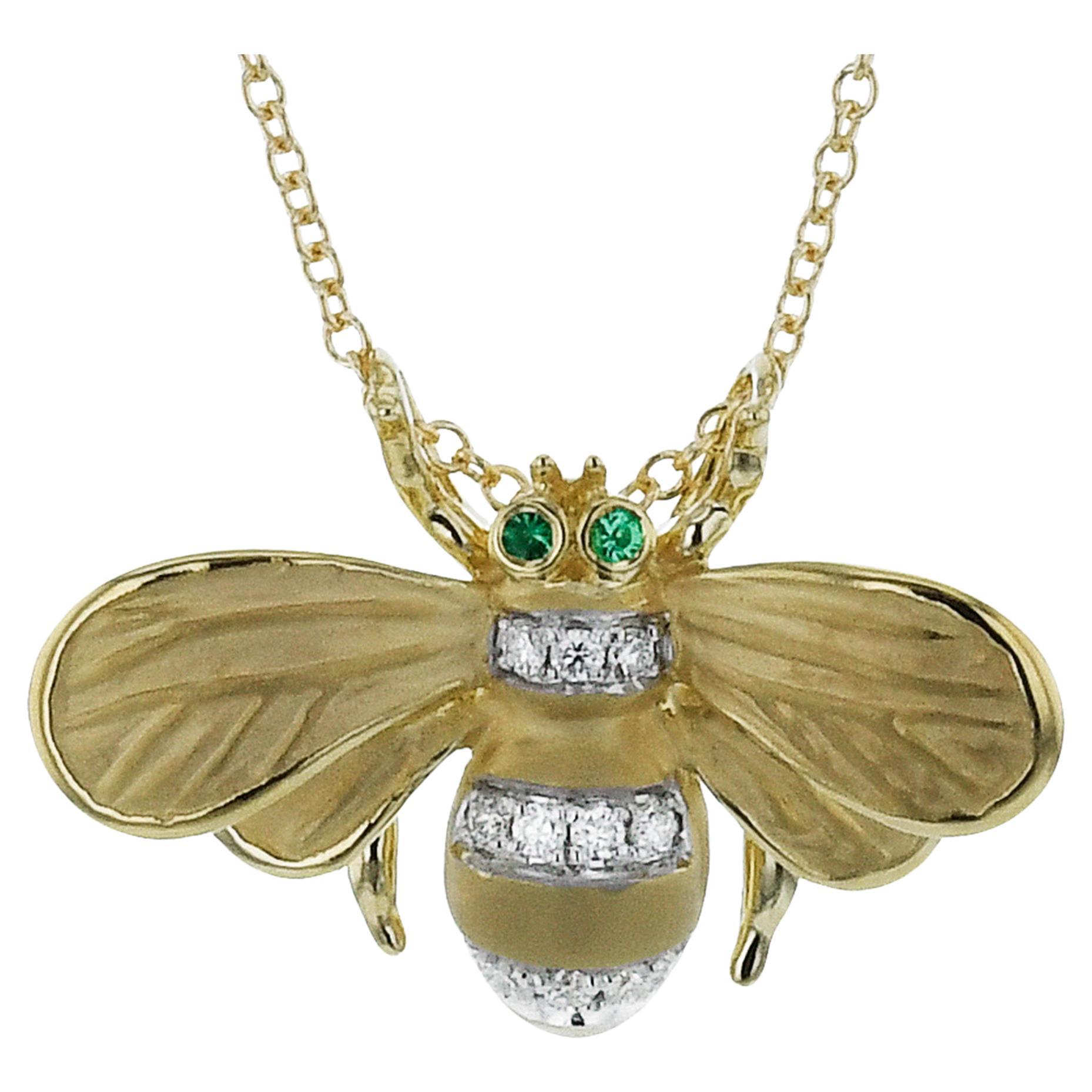 Simon G. 18K Yellow Gold Queen Bee Necklace - DP274 For Sale