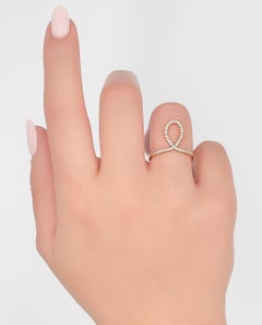 Simon G. 18K Yellow Gold Twist Ring with Round Diamonds 0.17 Carats