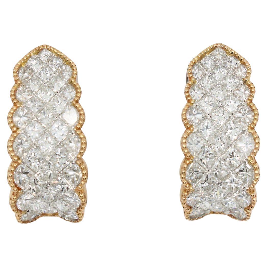Simon G 18K Yellow & White Gold Diamond Earrings