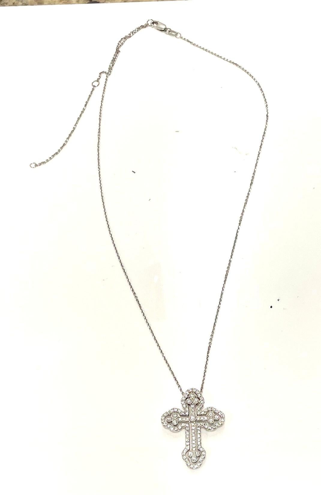 A. Simon G Collana con croce di diamanti da 18KW in vendita 6