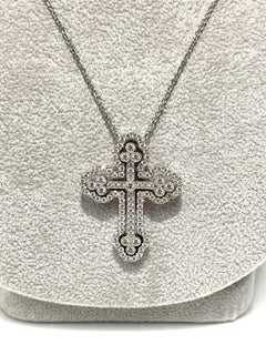 Simon G 18KW Diamond Cross Necklace