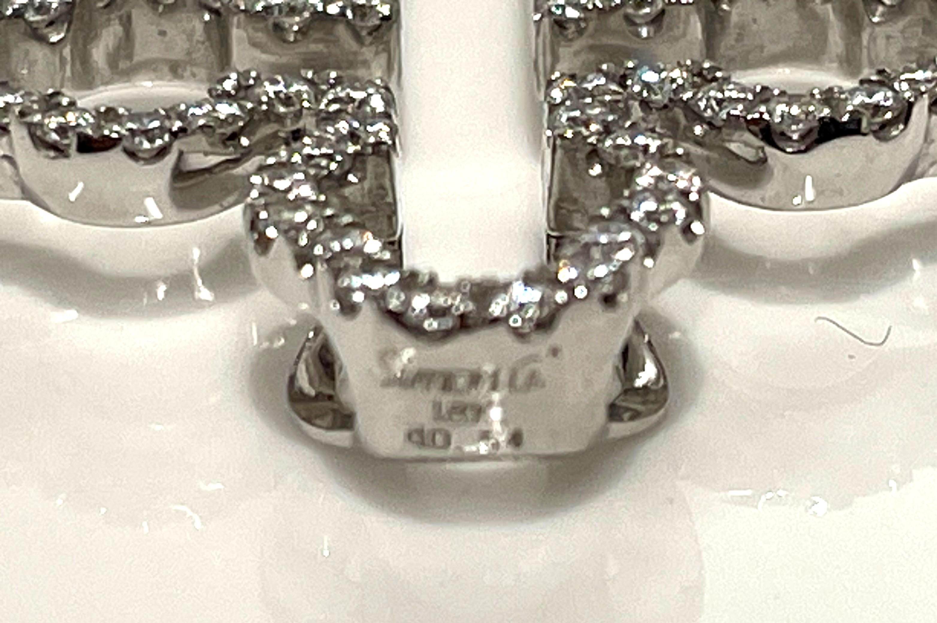 da uomo o donna A. Simon G Collana con croce di diamanti da 18KW in vendita