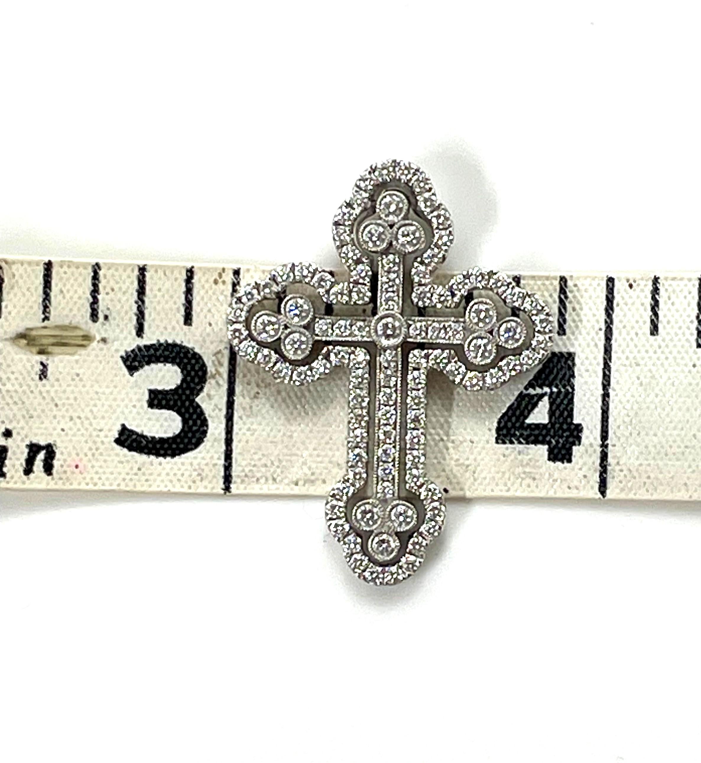 A. Simon G Collana con croce di diamanti da 18KW in vendita 2