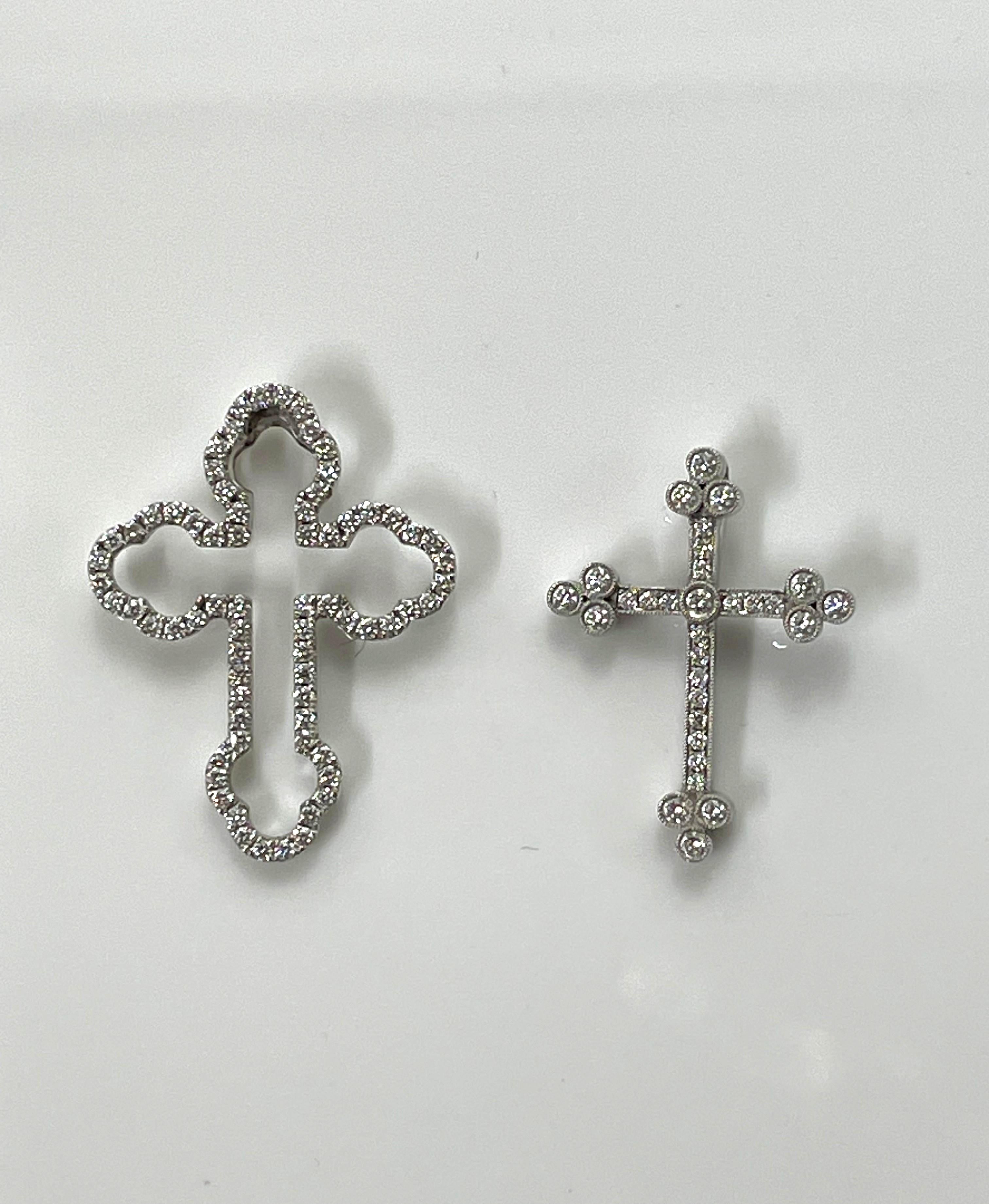 A. Simon G Collana con croce di diamanti da 18KW in vendita 3