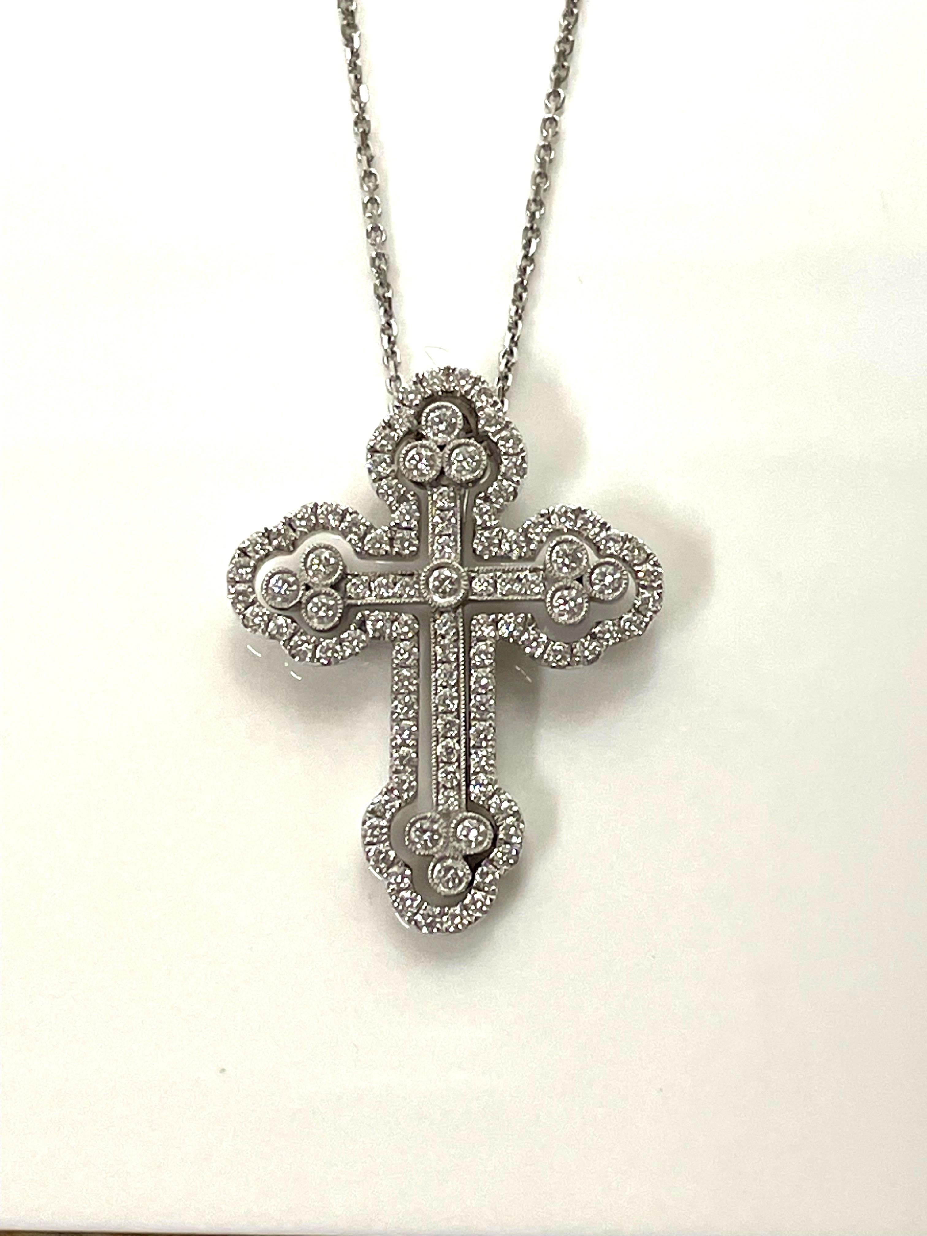 A. Simon G Collana con croce di diamanti da 18KW in vendita 4