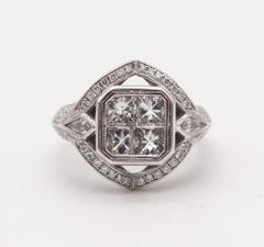 SIMON G. Cocktail Ring In Solid 18Kt White Gold With 1.85 Ctw In VS Diamonds
