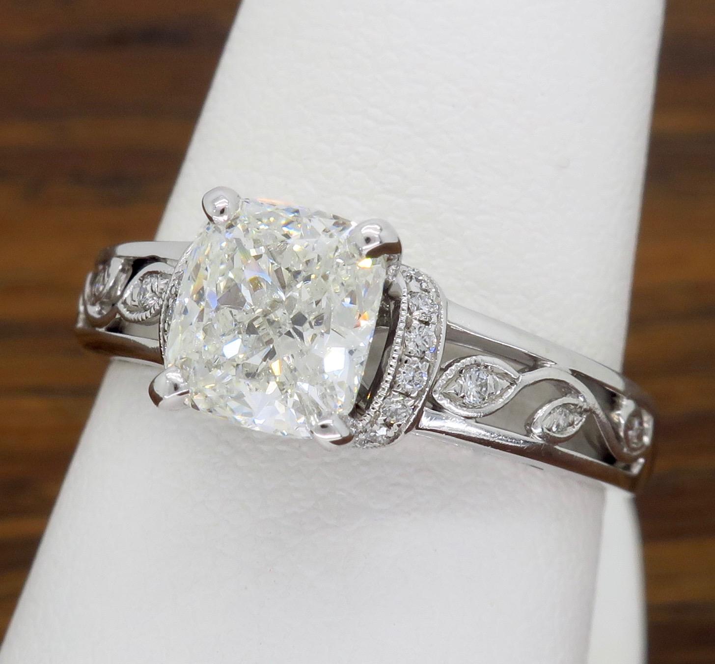 Simon G Cushion Cut Diamond Engagement Ring  4