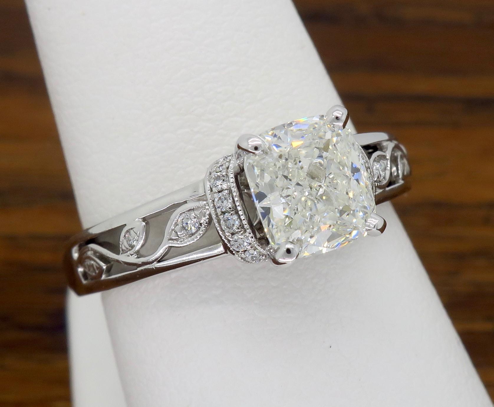 Simon G Cushion Cut Diamond Engagement Ring  5