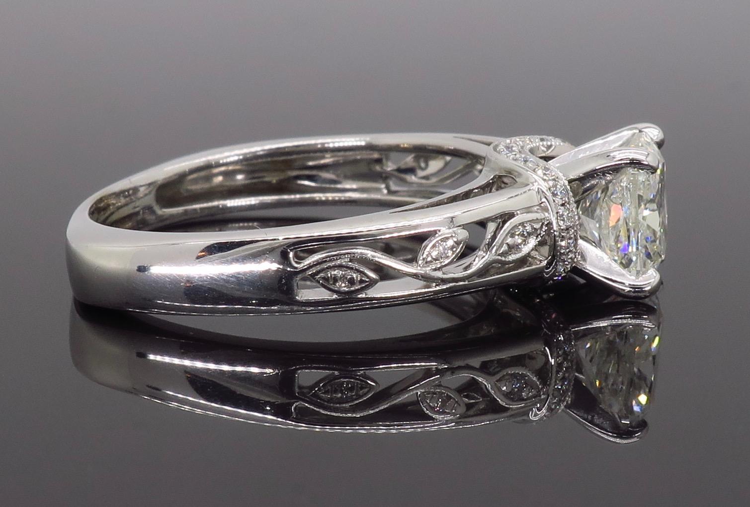 Simon G Cushion Cut Diamond Engagement Ring  1