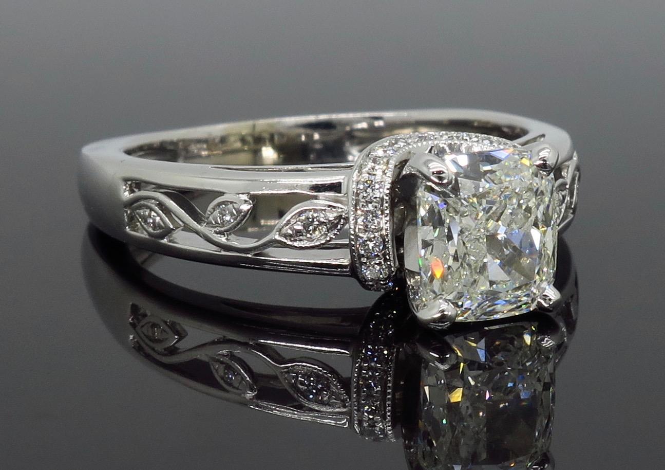 Simon G Cushion Cut Diamond Engagement Ring  2