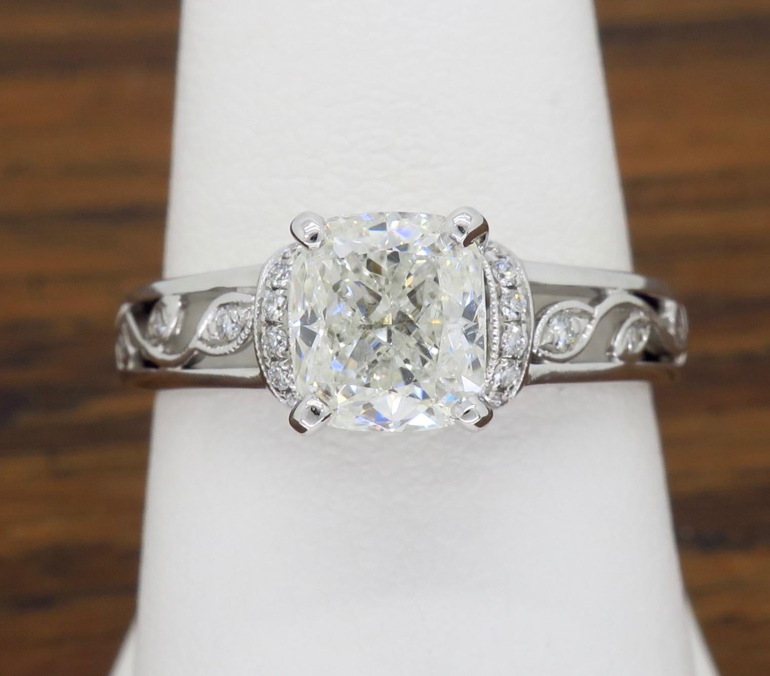Simon G Cushion Cut Diamond Engagement Ring  3