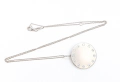 Simon G Diamond Disc Pendant Necklace in 18k White Gold