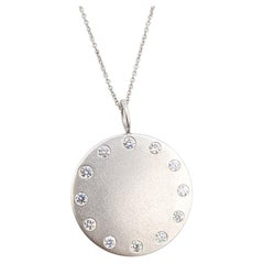 Simon G Diamond Disc Pendant Necklace in 18k White Gold