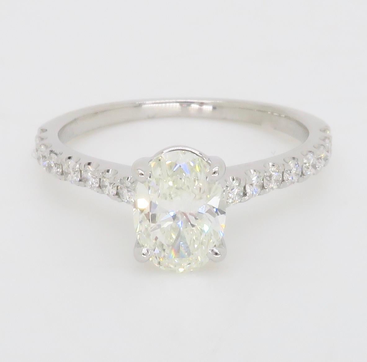 Simon G Diamond Engagement Ring in 18k White Gold For Sale 8