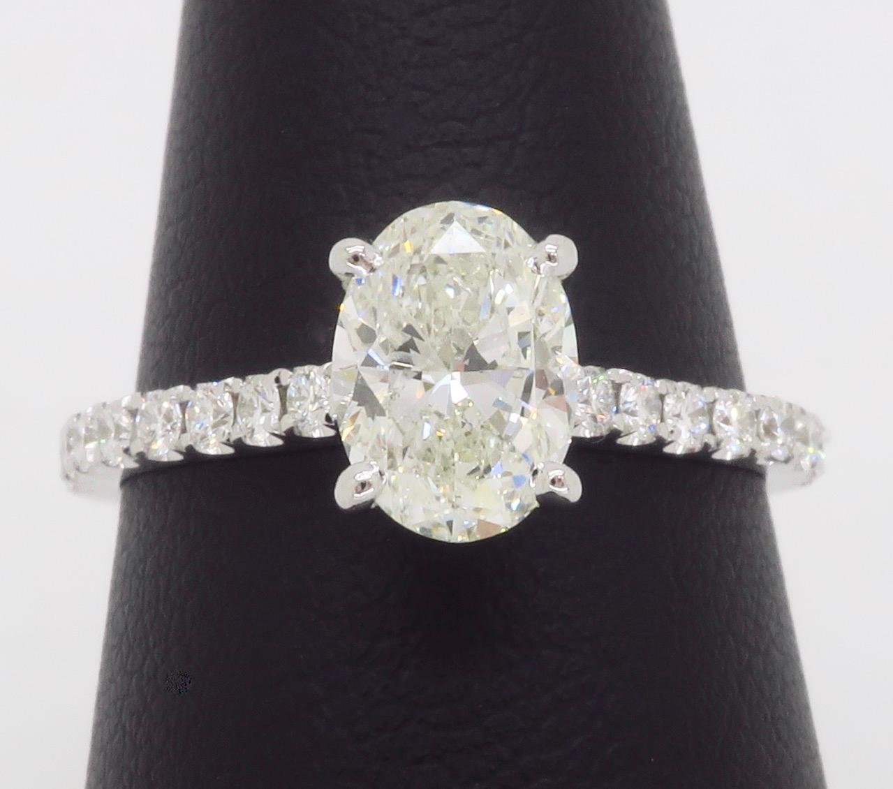 Simon G Diamond Engagement Ring in 18k White Gold For Sale 9