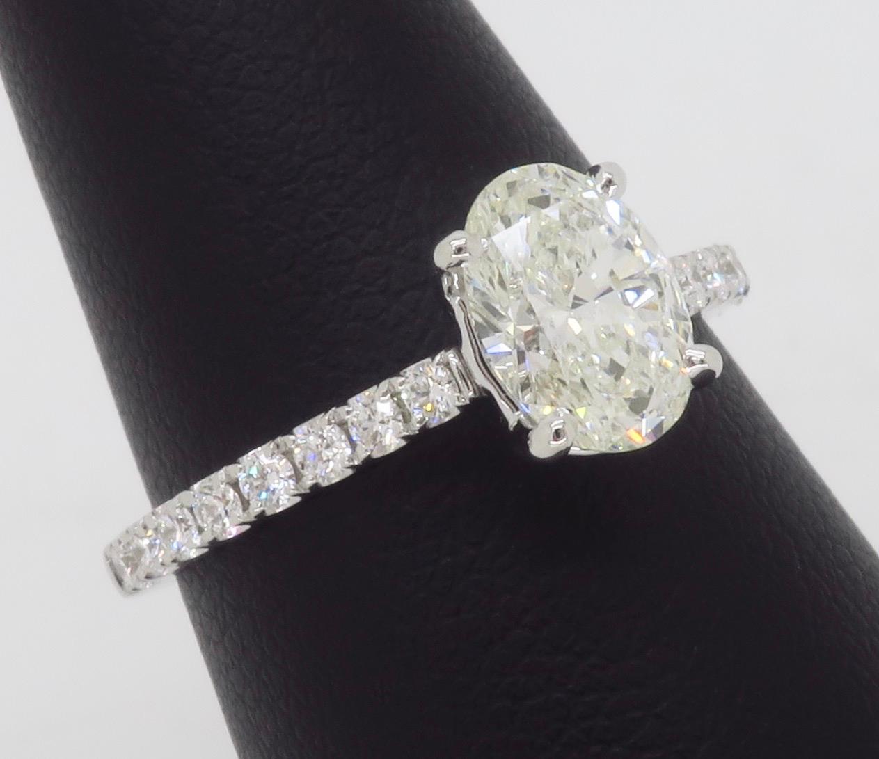 Simon G Diamond Engagement Ring in 18k White Gold For Sale 11
