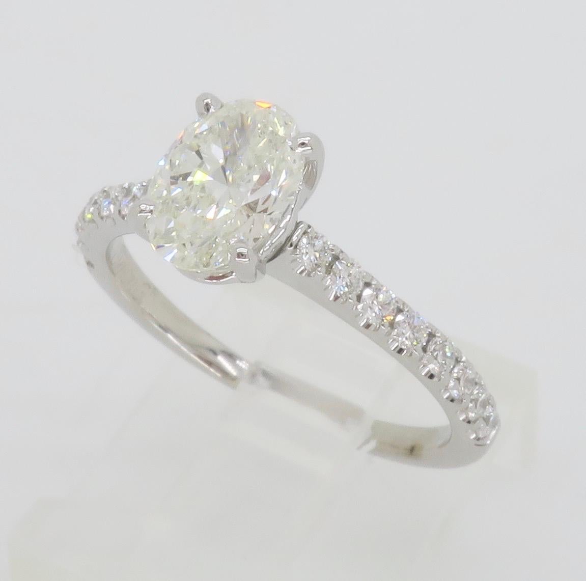 Simon G Diamond Engagement Ring in 18k White Gold For Sale 2