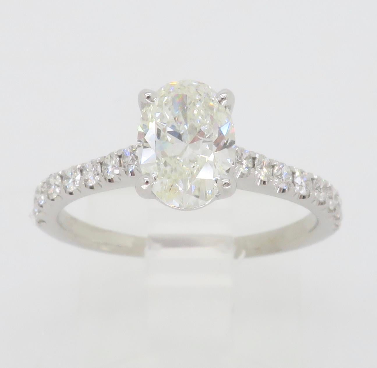 Simon G Diamond Engagement Ring in 18k White Gold For Sale 3