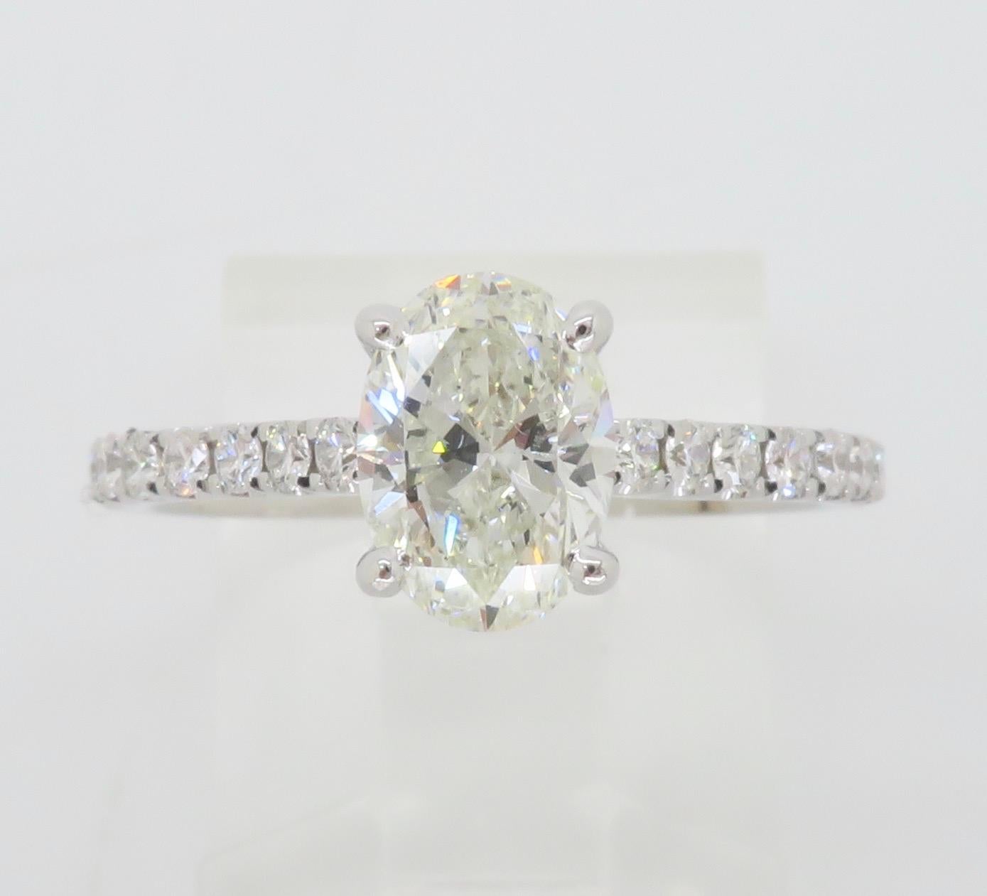 Simon G Diamond Engagement Ring in 18k White Gold For Sale 4